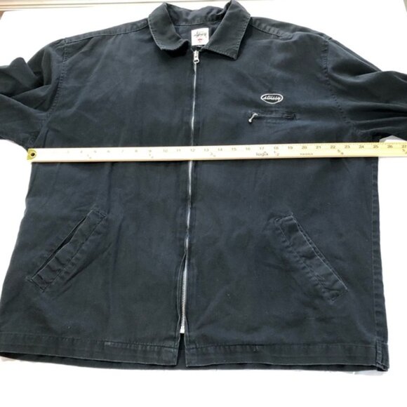 Stussy mens L black zip up lightweight cotton jacket workwear streetwear surfer - Picture 8 of 13